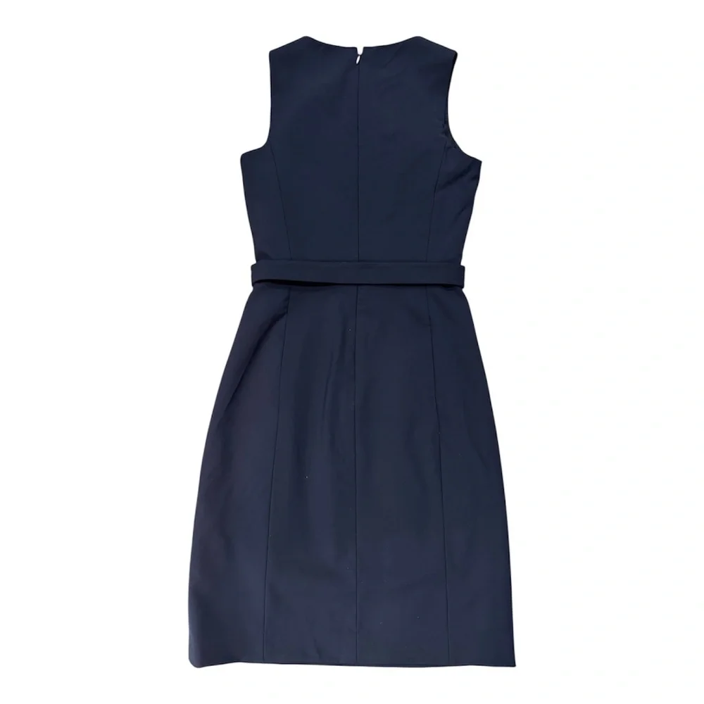 Theory "Vaille B" Belted Sheath Dress - Navy Blue Size 0 - Picture 4 of 10